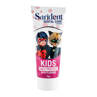 خمیر دندان کودک ساریدنت مدل دخترانه وزن ۷۵ گرم مناسب محافظت از دندان کودکان